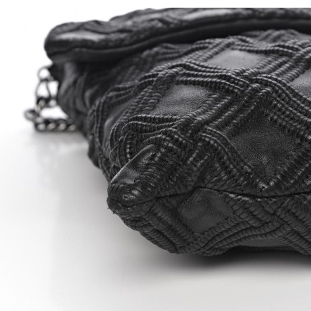 Chanel Bag  Large Walk of Fame  Black Silver clutch or chain Fits LAPTOP - Picture 7 of 16